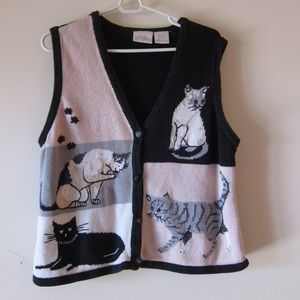 vintage quirky cat vest